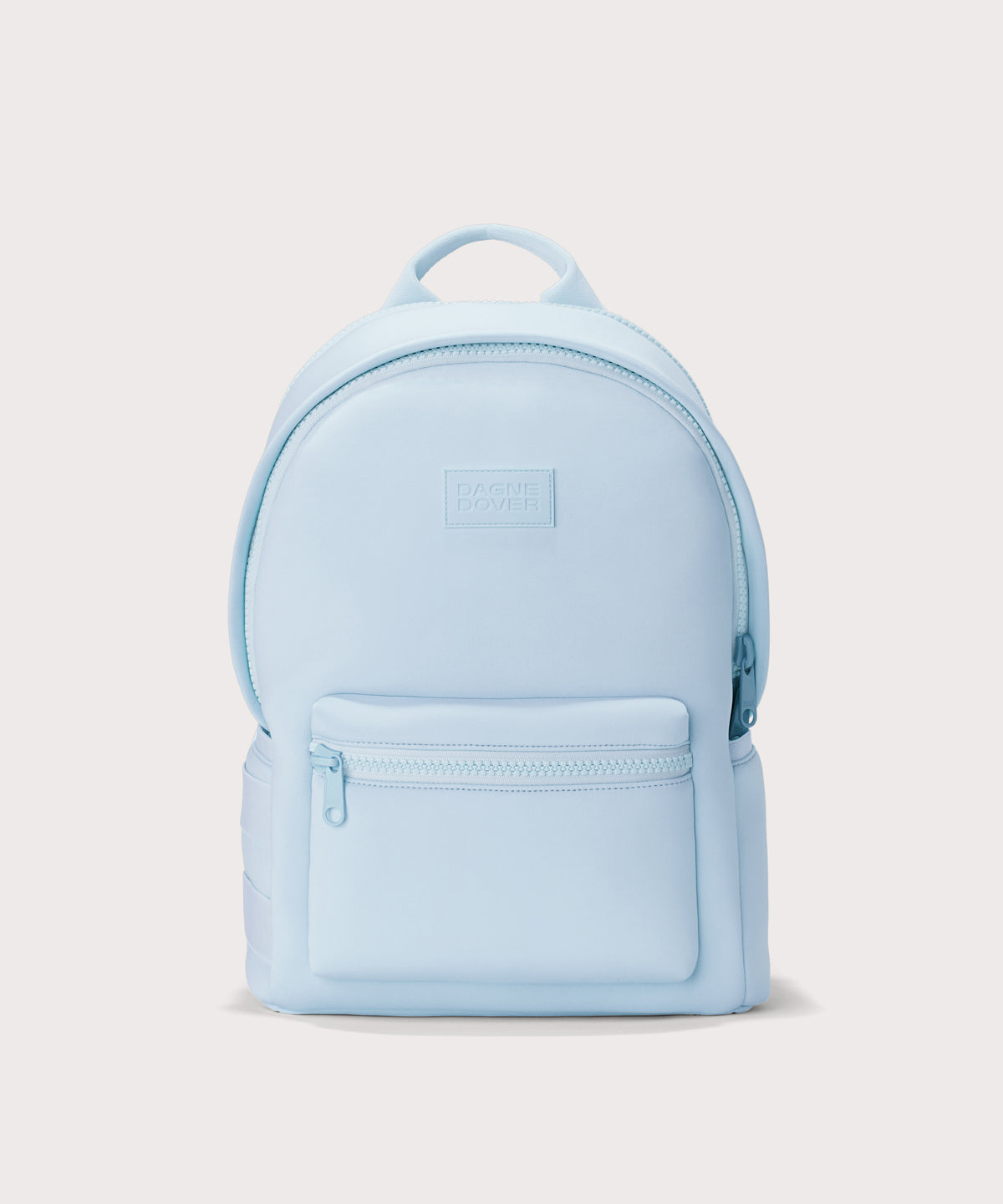 Dagne Dover large Dakota Neoprene Backpack in an airy, lighter sky blue.