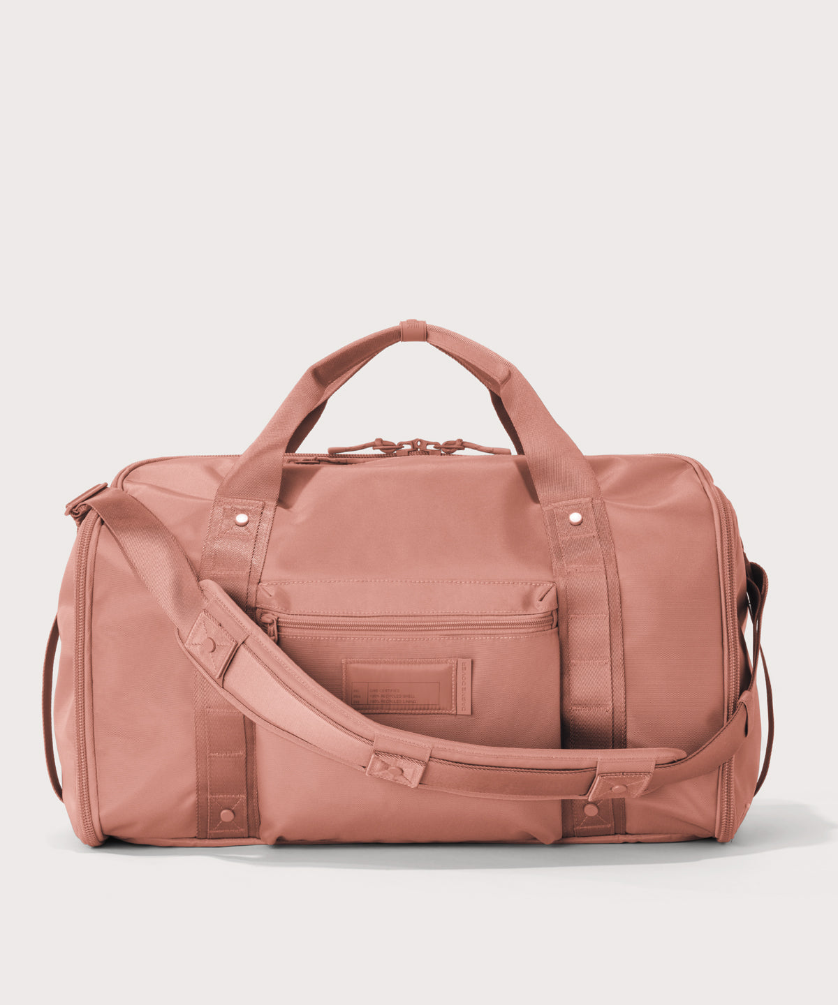 Front view of Monaco garment duffle in warm dust