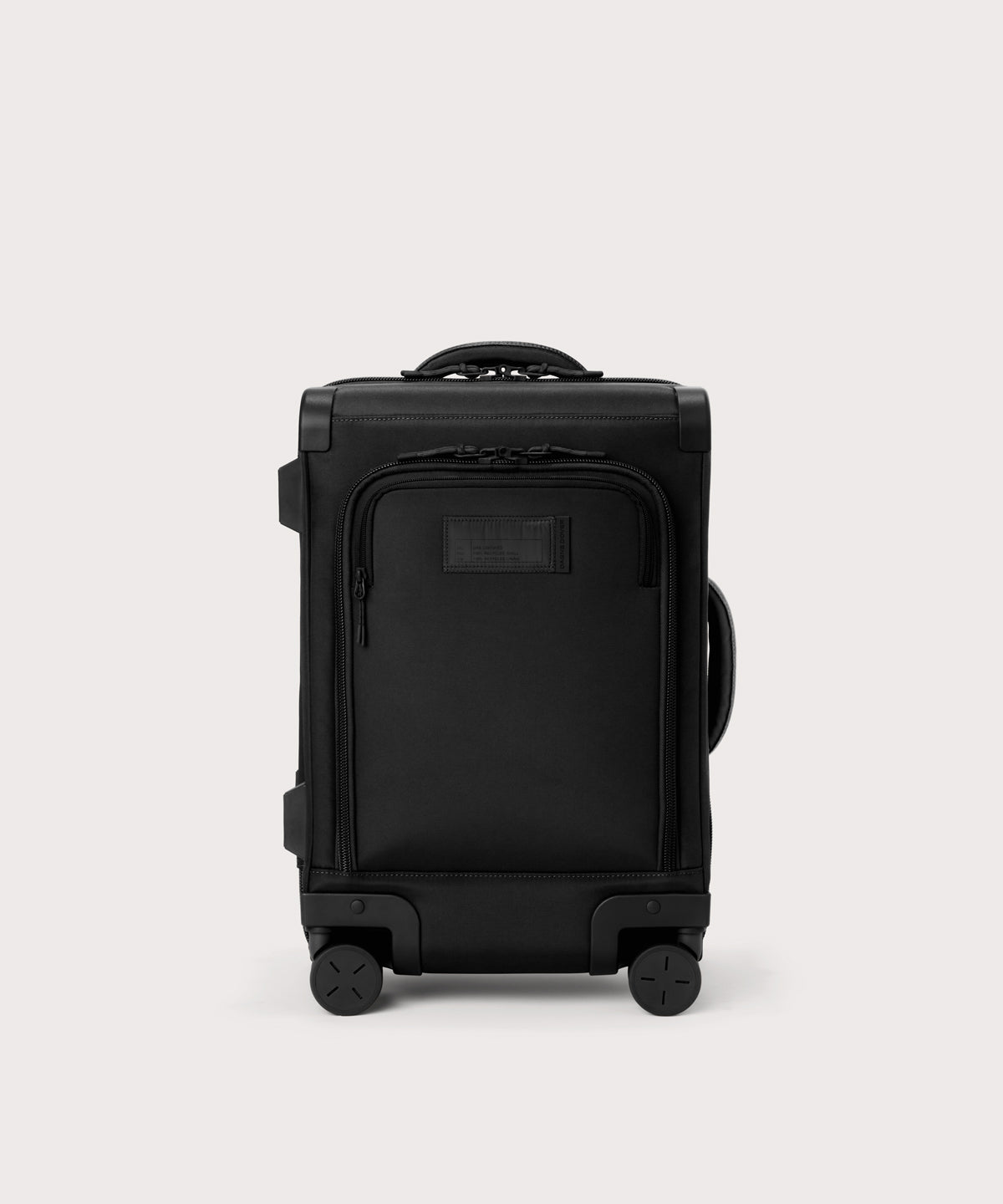 Front view of Seattle carry-on rolling luggage 20.5” in onyx