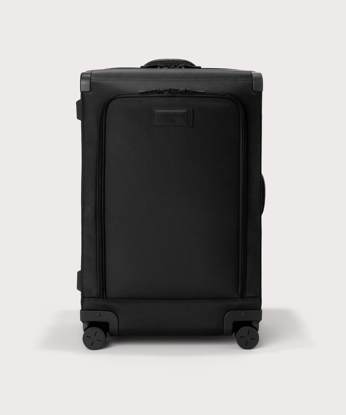 Front view of Sydney checked rolling luggage 28.5” in onyx