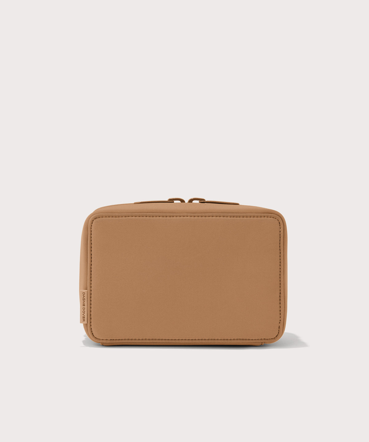 Dagne Dover large Arlo Tech Organizer in camel.