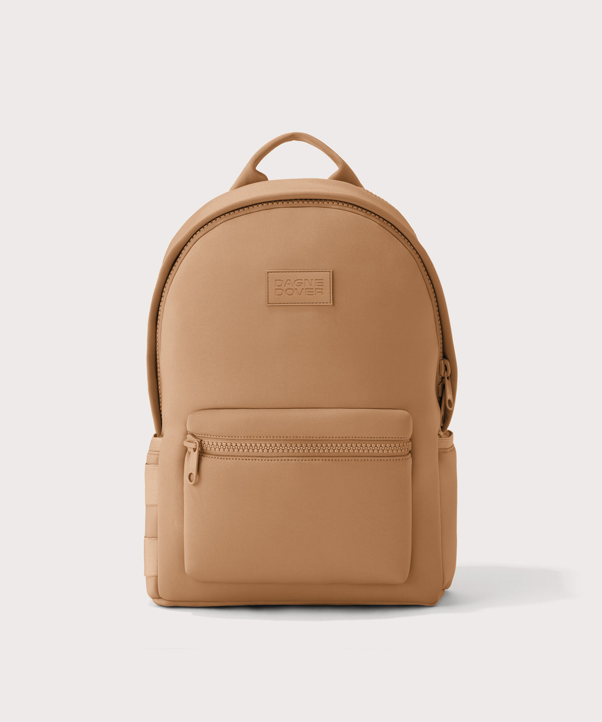 Dagne Dover large Dakota Neoprene Backpack in camel.