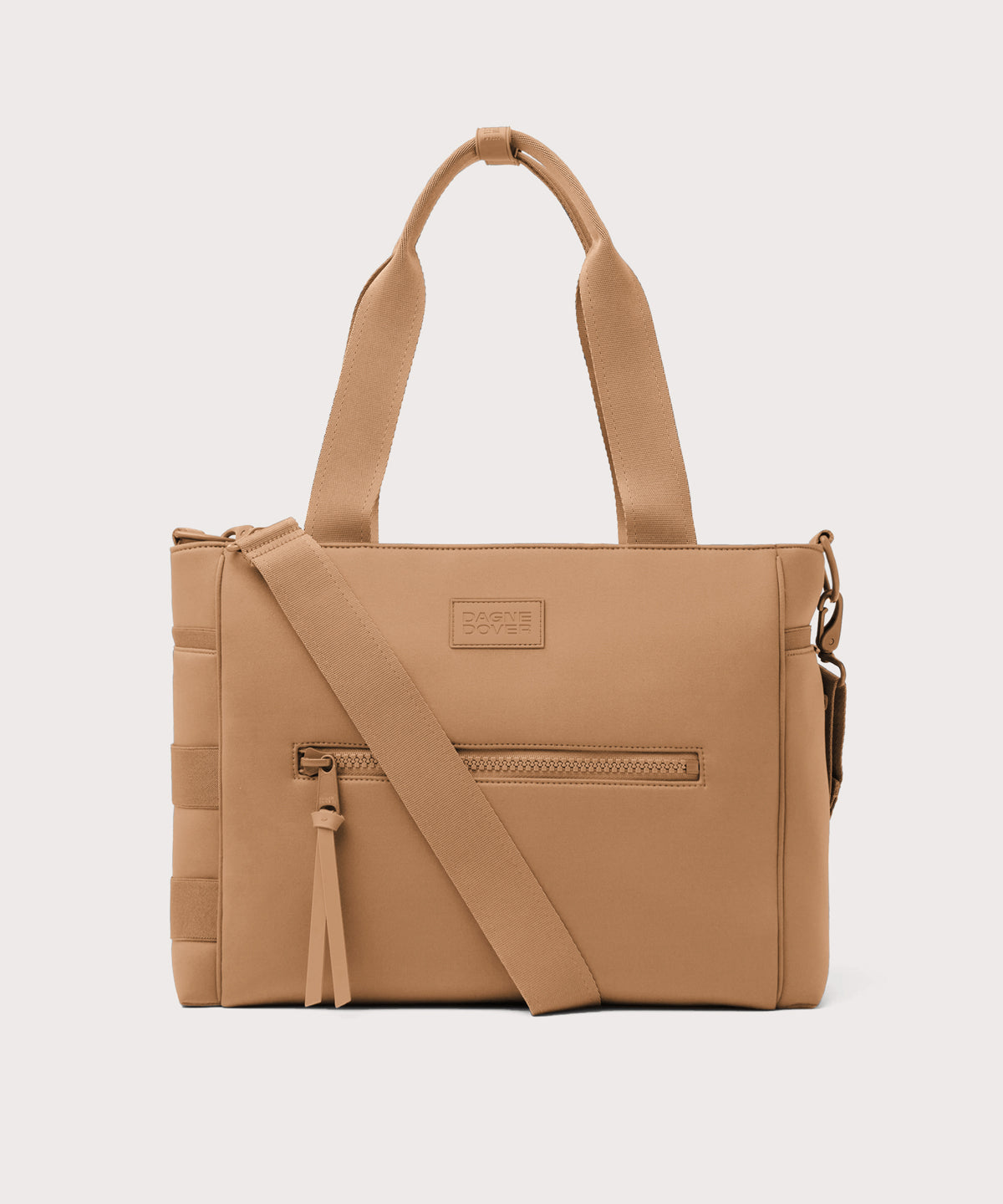 Dagne Dover large Wade Diaper Tote in camel brown.
