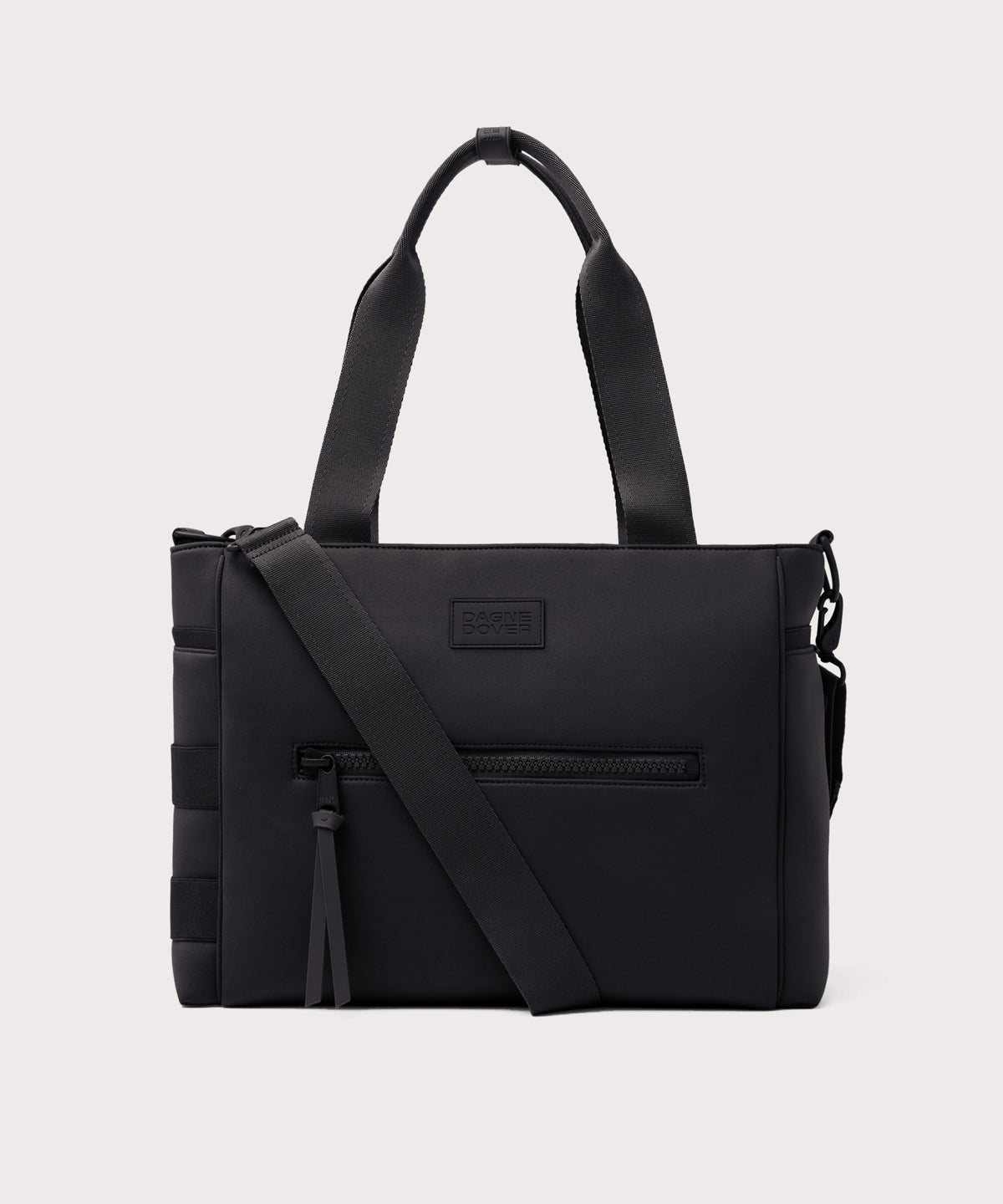 Dagne Dover large Wade Diaper Tote in black.
