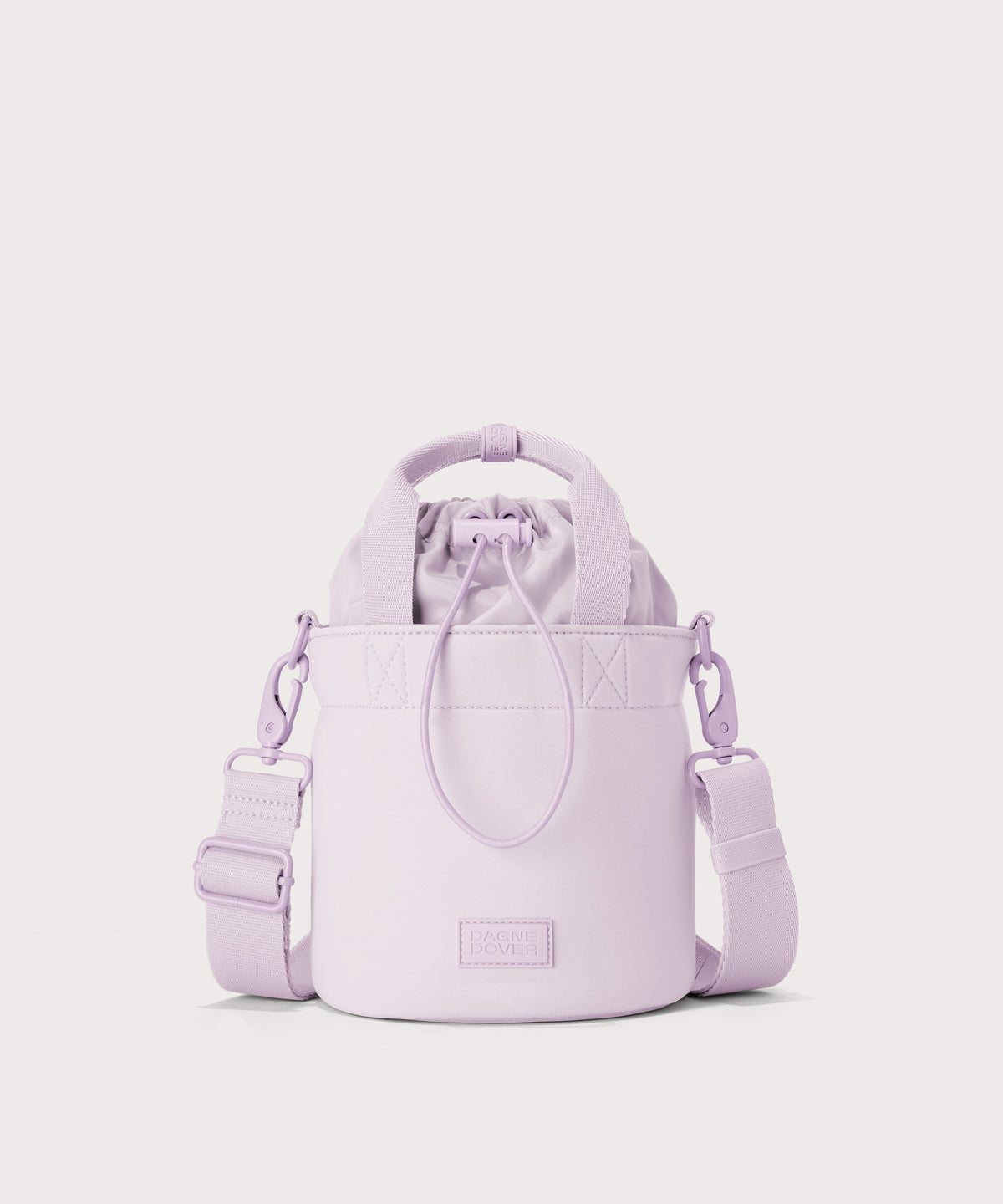 Dagne Dover Nico Bucket Bag in a soft purple with grey undertones.
