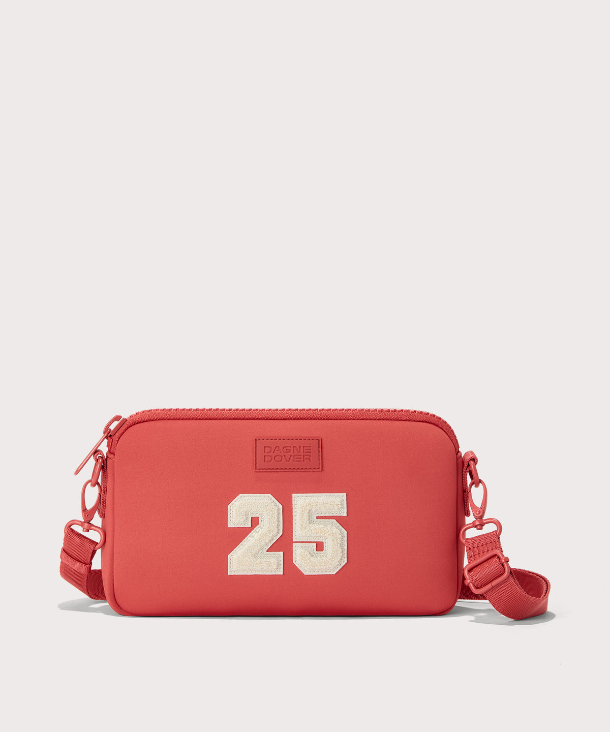 Dagne Dover Nora Shoulder Bag in a poppy, vintage wash red.