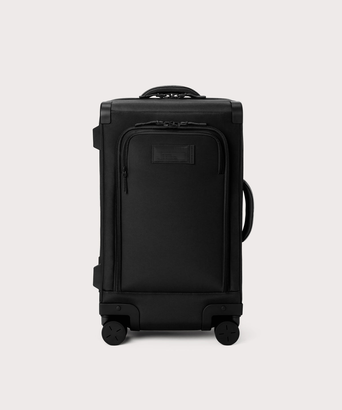 Front view of Seattle carry-on rolling luggage 23.5” in onyx
